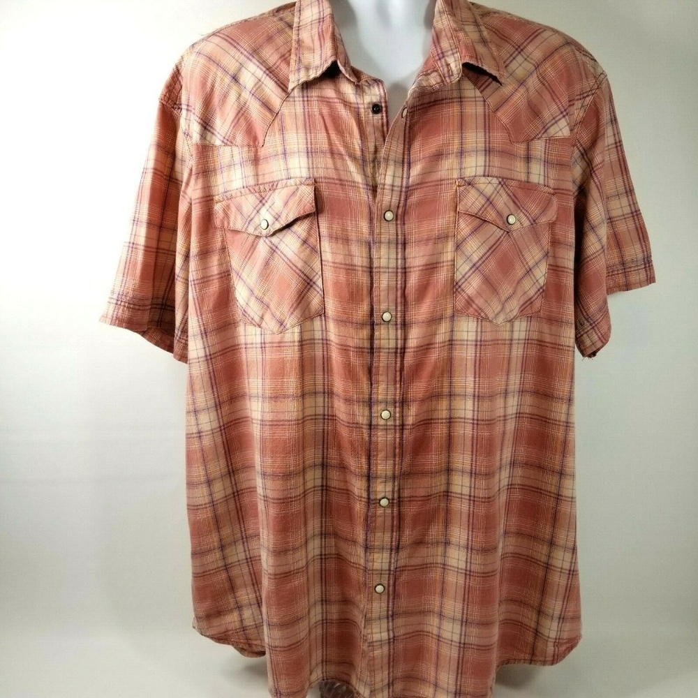Western Pearl Snap Plaid Short Sleeve N31-0113P